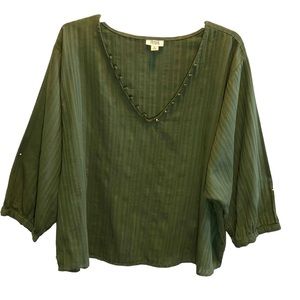 a.n.a. lightweight green top 100% cotton size XL
